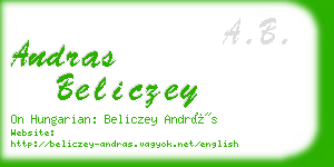 andras beliczey business card